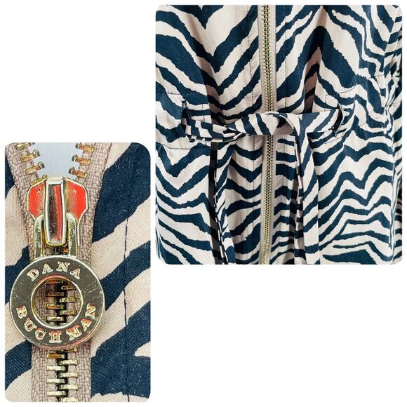 Dana Buchman Tan Animal Print Satin Tie Waist Jacket Women Sz M - Picture 9 of 12